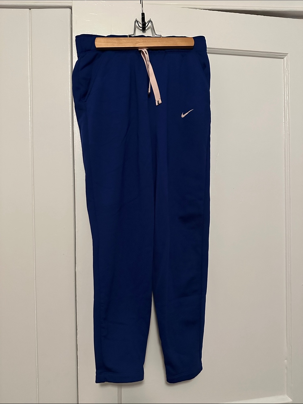 Nike Deep Blue Track Pants with Pale Pink Drawcord